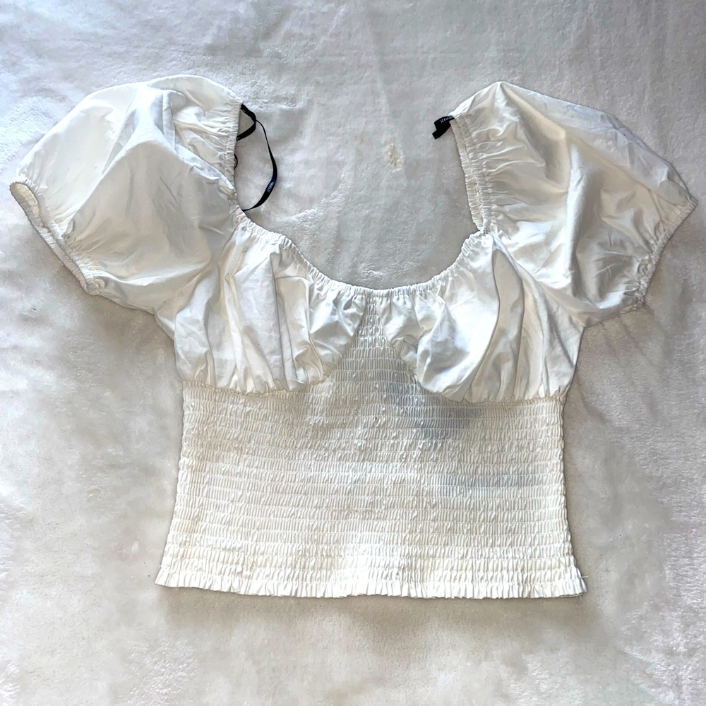 White woven top